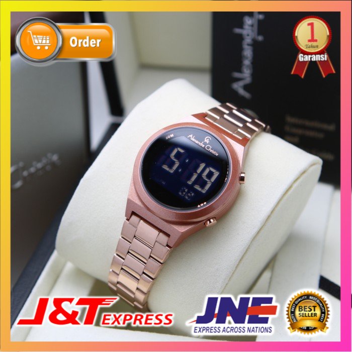 JAM TANGAN ALEXANDRE CHRISTIE ALEXANDER CHRISTIE WANITA CEWEK ORIGINAL ORI BRANDED AC 9385 FULL ROSE