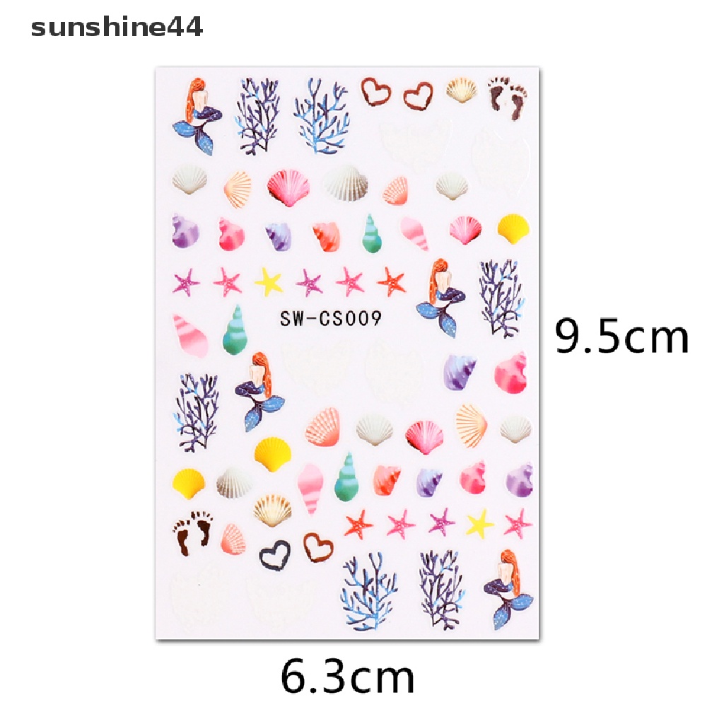 Sunshine 3D Stiker Kuku Natal Xmas Snowflakes Perekat Decals Nail Art Dekorasi.