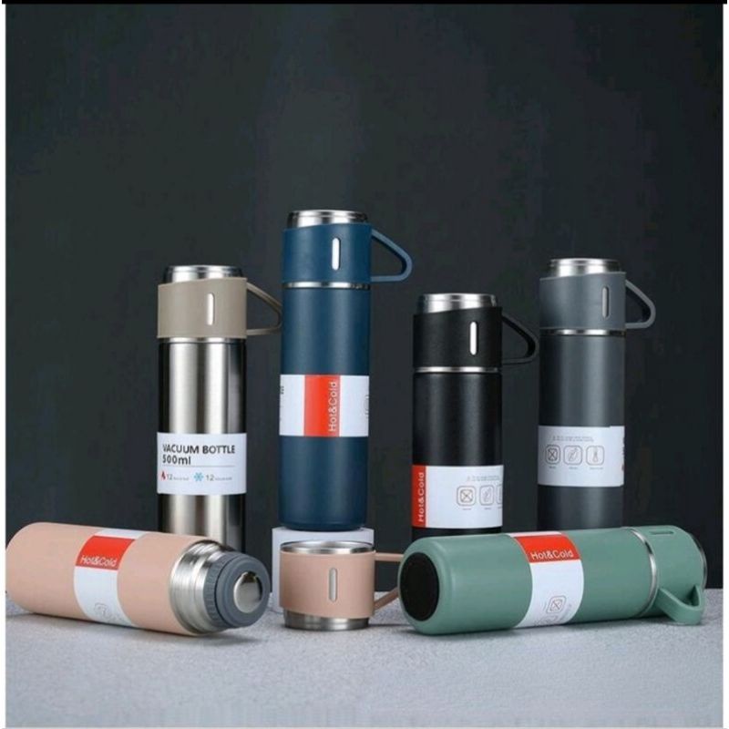 Termos Cangkir Set / Termos Air Panas Dingin Minimalis / Termos Vacuum Flask Adventure COD