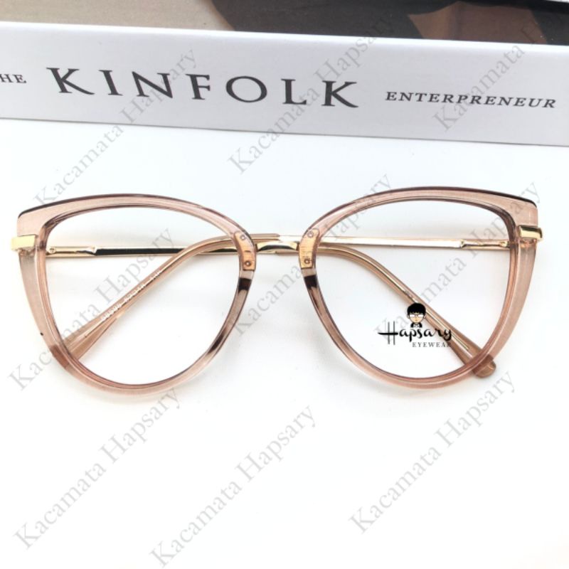 Frame Kacamata Wanita Cat Eye 58595 Terbaru | Bisa Reques Lensa Minus Cylinder dan Plus | Anti radiasi dan Anti UV Photocromic