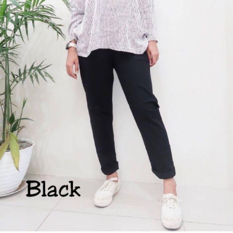 CELANA PANJANG POLOS DHEZHE//CELANA KERJA WANITA KATUN//BAGGY PANTS WANITA AMERICANDRILL