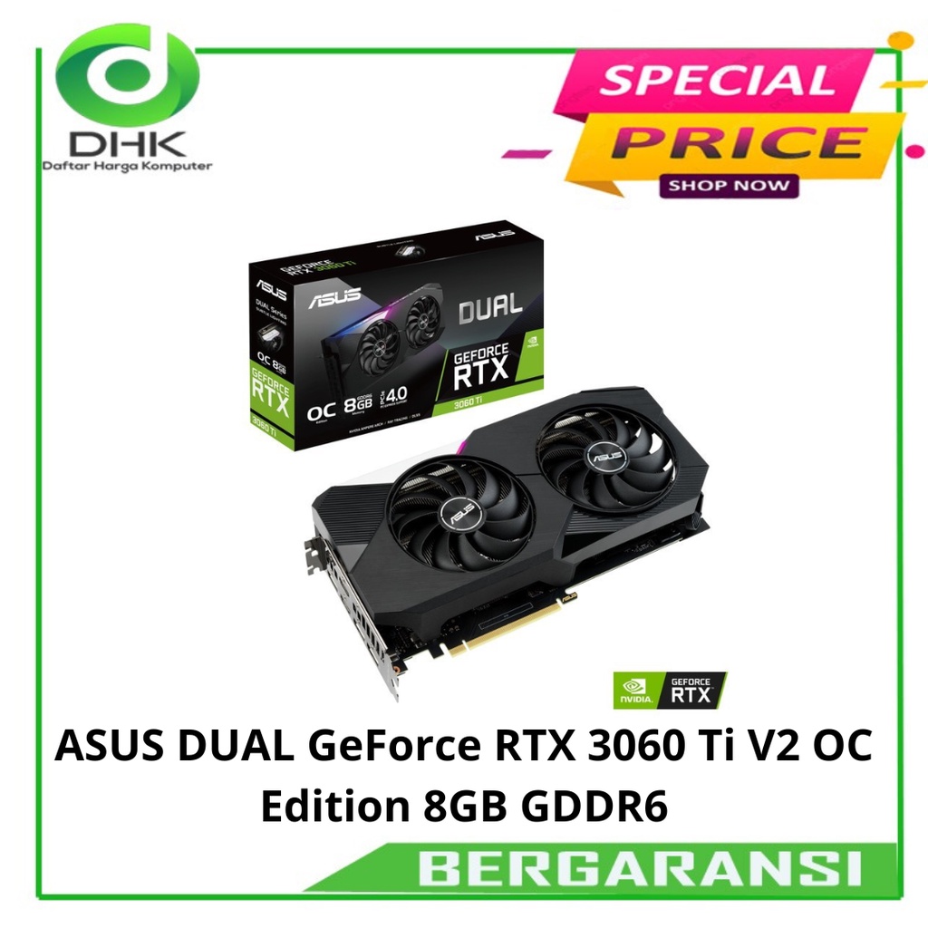 ASUS DUAL GeForce RTX 3060 Ti V2 OC Edition 8GB GDDR6