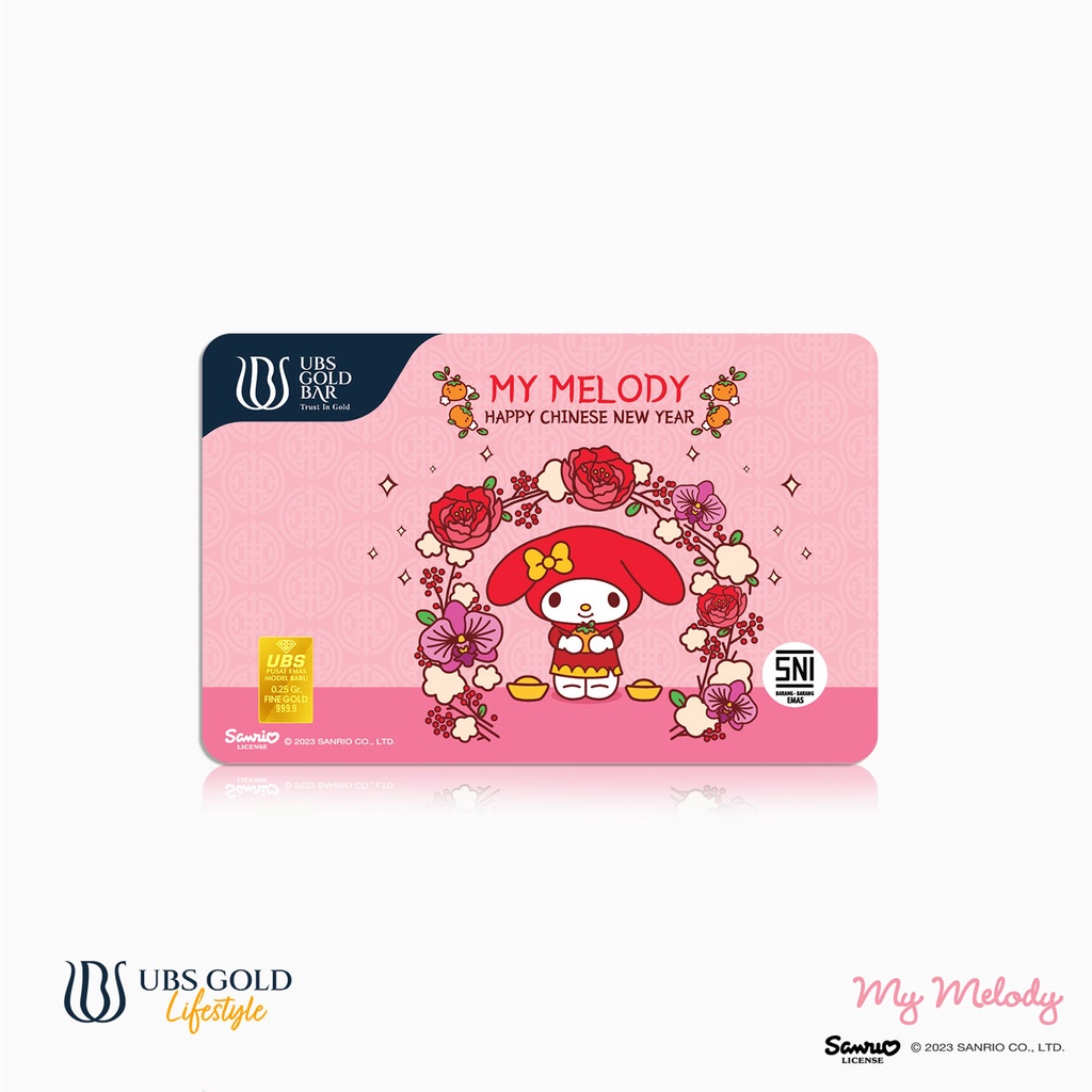UBS Gold Logam Mulia Sanrio My Melody Chinese New Year Imlek 0.25 Gr