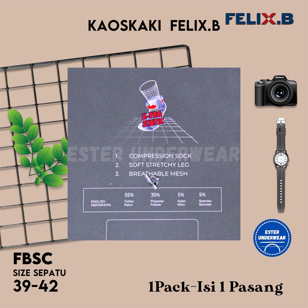 FELIX B Kaoskaki Pria Ankle Seri FBSC Isi 1 Pasang