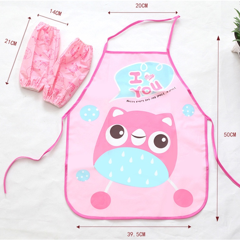 ⭐𝐈𝐇𝐒 𝟐𝟐𝟔 𝐋𝐚𝐦𝐩𝐮𝐧𝐠⭐️Celemek Anak Apron Anak Melukis Berkebun Karakter Kartun Set Sarung Tangan