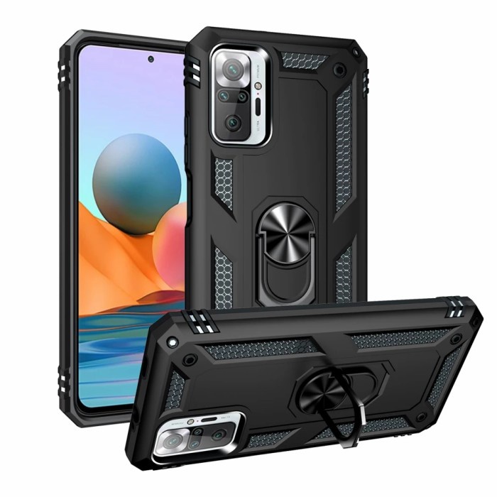 Casing Xiaomi Redmi Note 10S Hard Case Hybrid Defence Braket Cincin