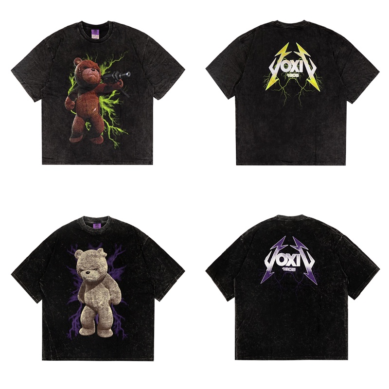 Ready Stock - Tshirt Oversized Washing Toxic Bear