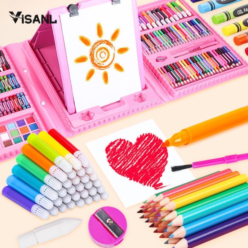 ART SET 208 PENSIL WARNA Crayon set 208pcs - Crayon Mewarnai - 208 Warna - Pensil Krayon (Alat Menggambar atau Mewarnai) Hadiah