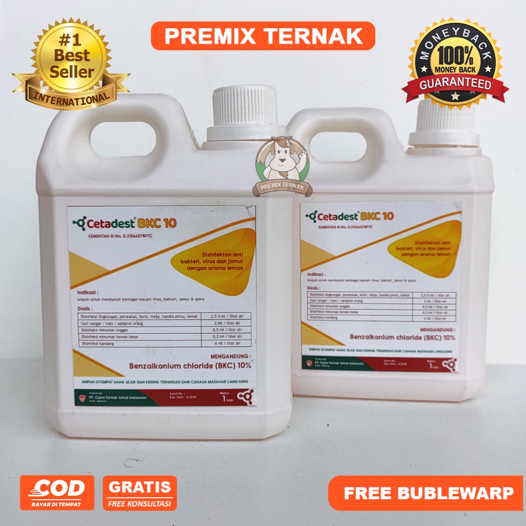 DESTAN 1 liter anti septik dan disinfektan untuk peternakan - Mirip Cetadest Bkc - Premix Ternak