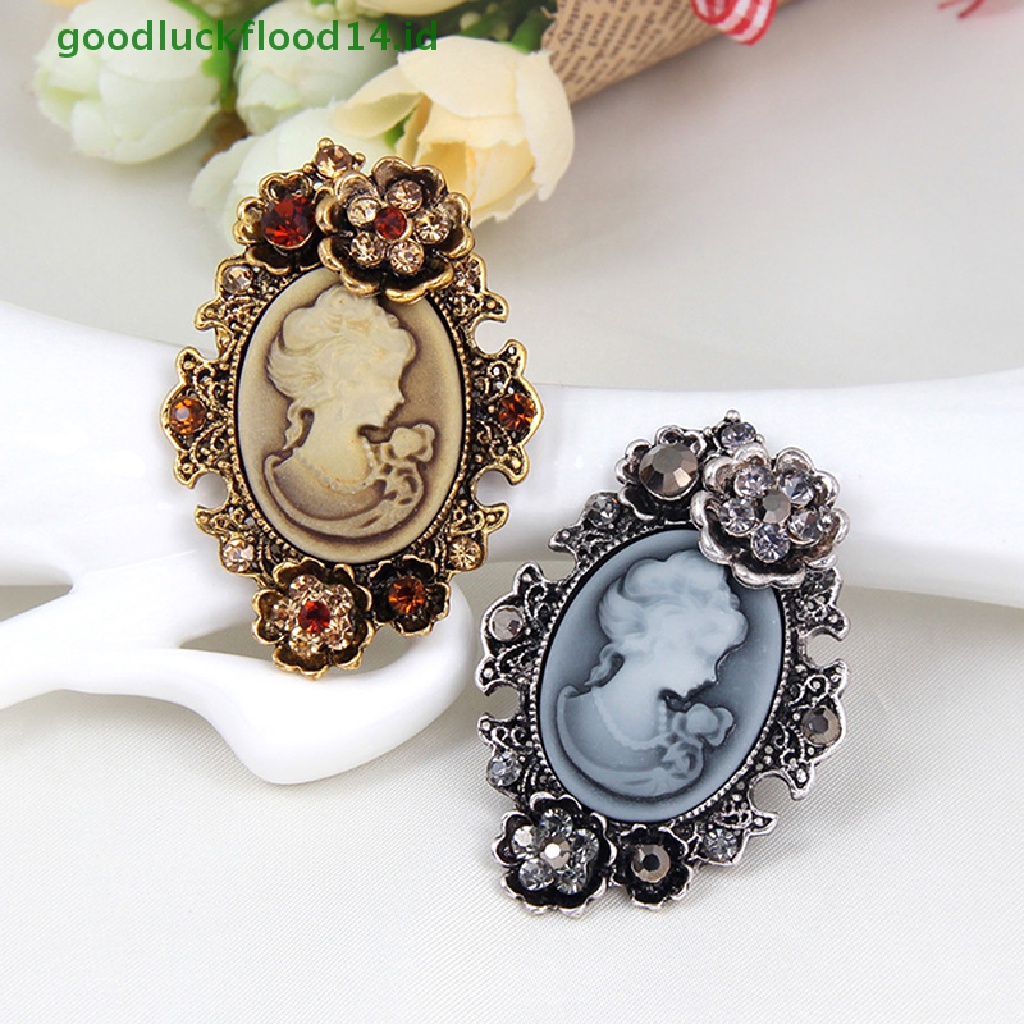 [GOOGFOUR] 1x New Cameo Victoria Gaya Kristal Pesta Pernikahan Wanita Liontin Bros Pin [TOP]