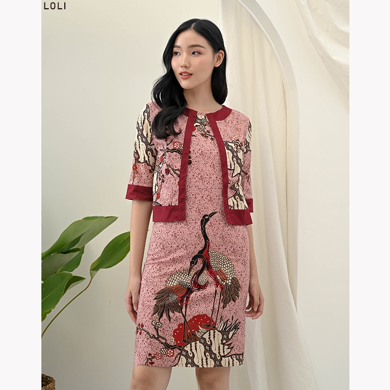 Evercloth Vika Dress Batik Wanita Dress Wanita Jumbo Batik Couple Seragam/ LOLI