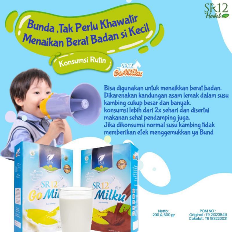 

SUSU GOMILKU SR12/SUSU KESEHATAN/SUSU KAMBING/SUSU ETAWA/