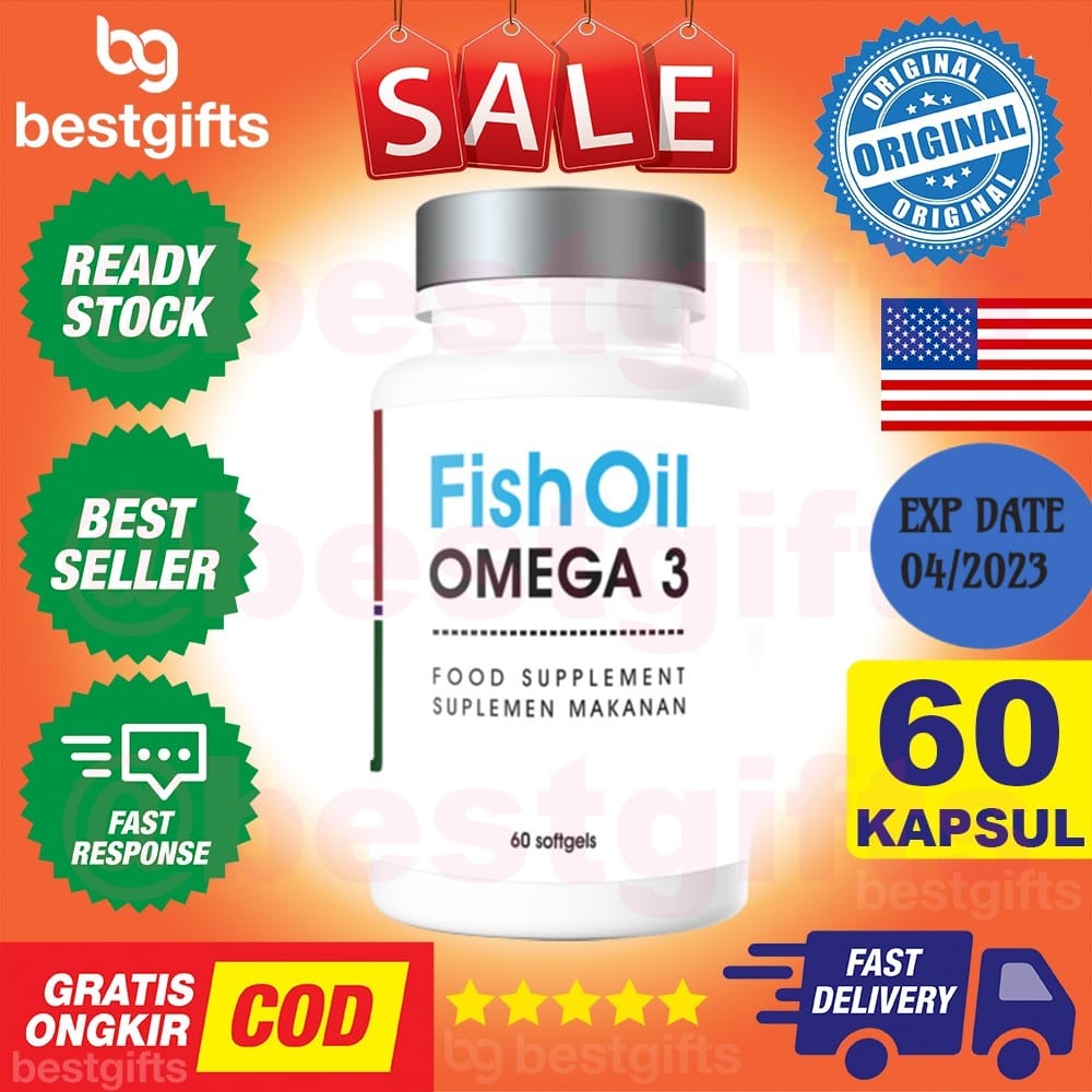 TREELAINS FISH OIL OMEGA 3 MENORMALKAN KOLESTEROL MENGENCERKAN DARAH KEKEBALAN IMUN TUBUH 90 KAPSUL