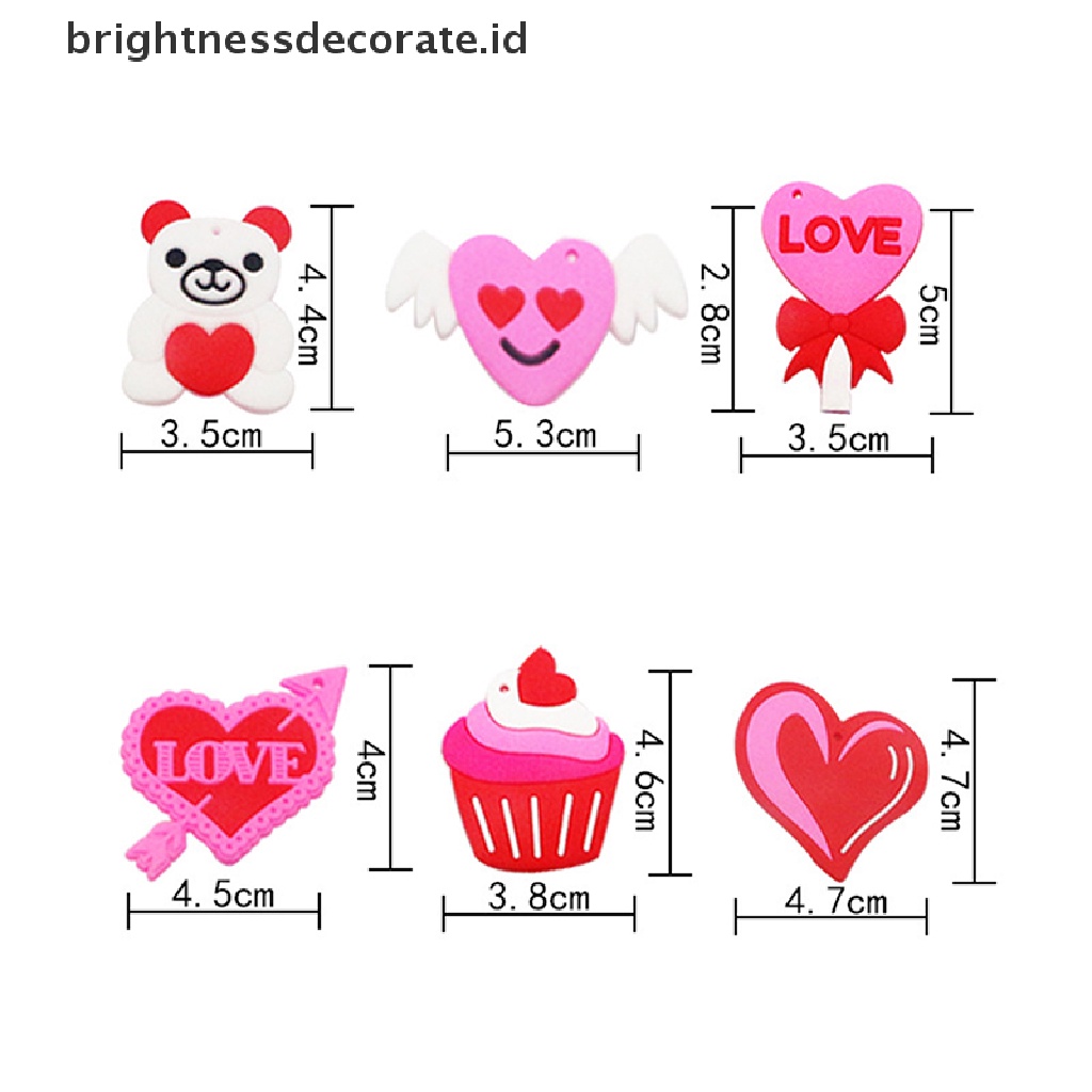[Birth] Indah Gaya Kartun Valene's Day Keychain Kreatif PVC Liontin Keyring Lucu Cinta Hati Mainan Rumah Nikmat Hadiah Perlengkapan Pesta [ID]