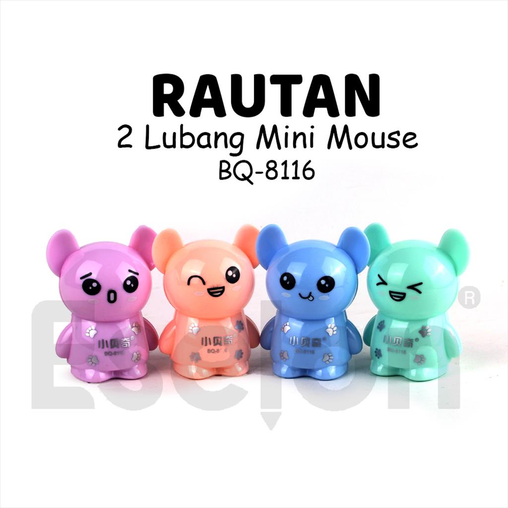

1pc/1buah Rautan 2 Lubang Mini Mouse BQ8116 /Serutan Pensil Fancy