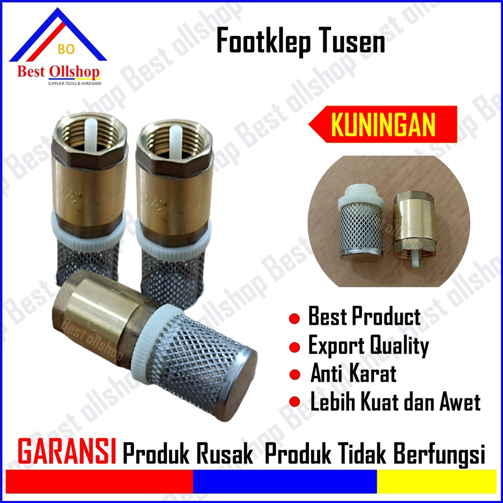 Foot Klep Kuningan 1/2&quot; 3/4&quot; 1&quot; Inch Foot Valve Tusen Klep Footklep Saringan Tandon Bawah 1/2 Inch