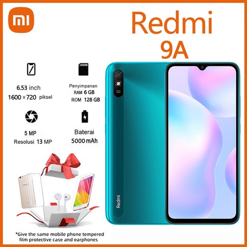 Xiaomi Redmi 9A Ram - 4/128GB- Garansi 1 Tahun Helio G25 13MP AI - Biru, 4/64
