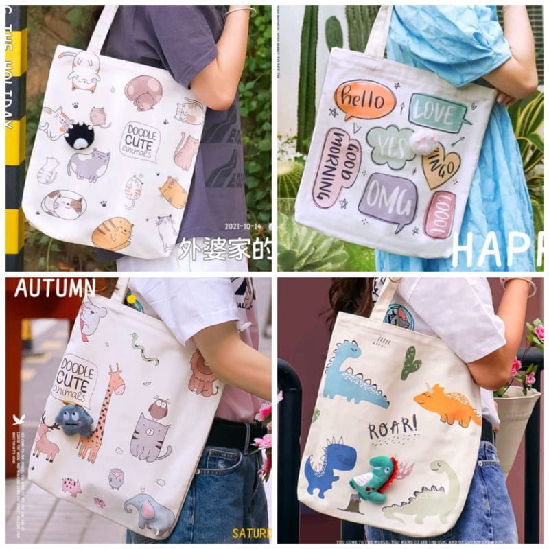 Tote Tirex And Friends Tas Sekolah Tas Belanja