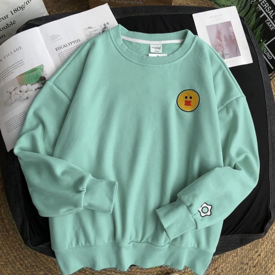 SWEATER CREWNECK BT21 ICON WANITA MOCCA