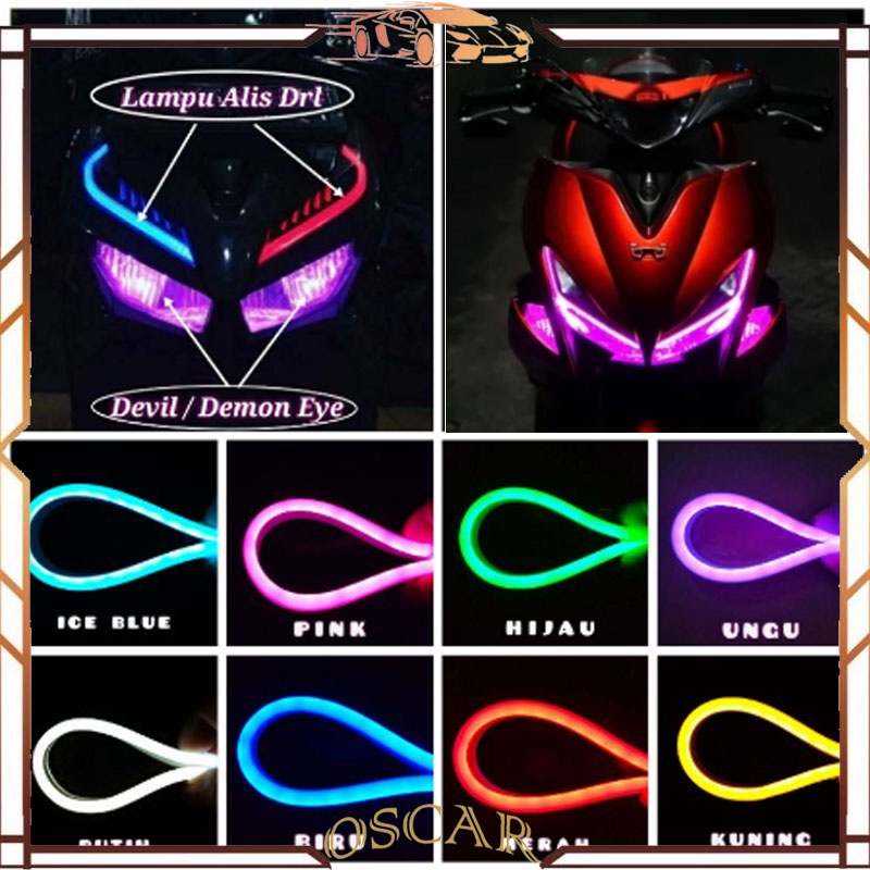 LAMPU ALIS MOTOR DAN MOBIL NEON FLEX DRL ALIS FLEXSIBLE 30CM 45cm 60cm 12v [HARGA PER 1PC BUKAN SEPASANG] LAMPU ALIS NMAX VARIO PCX BEAT MIO LEXI AEROX JUPITER DLL