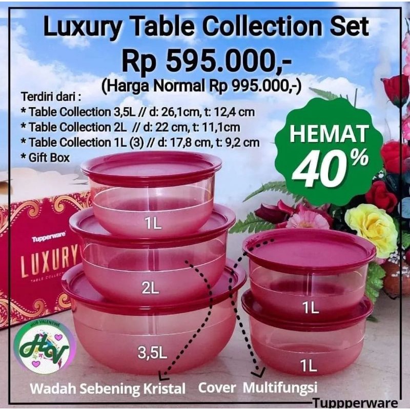 luxury table collection set by tupperware