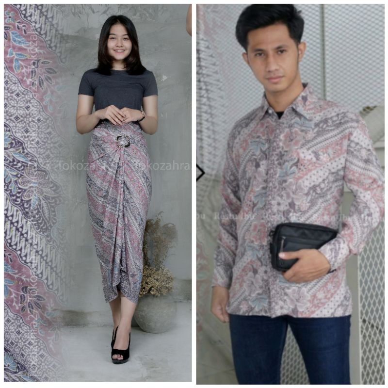 Couple Kemeja Batik Rok Lilit batik Lengan Panjang MOTIF DBY