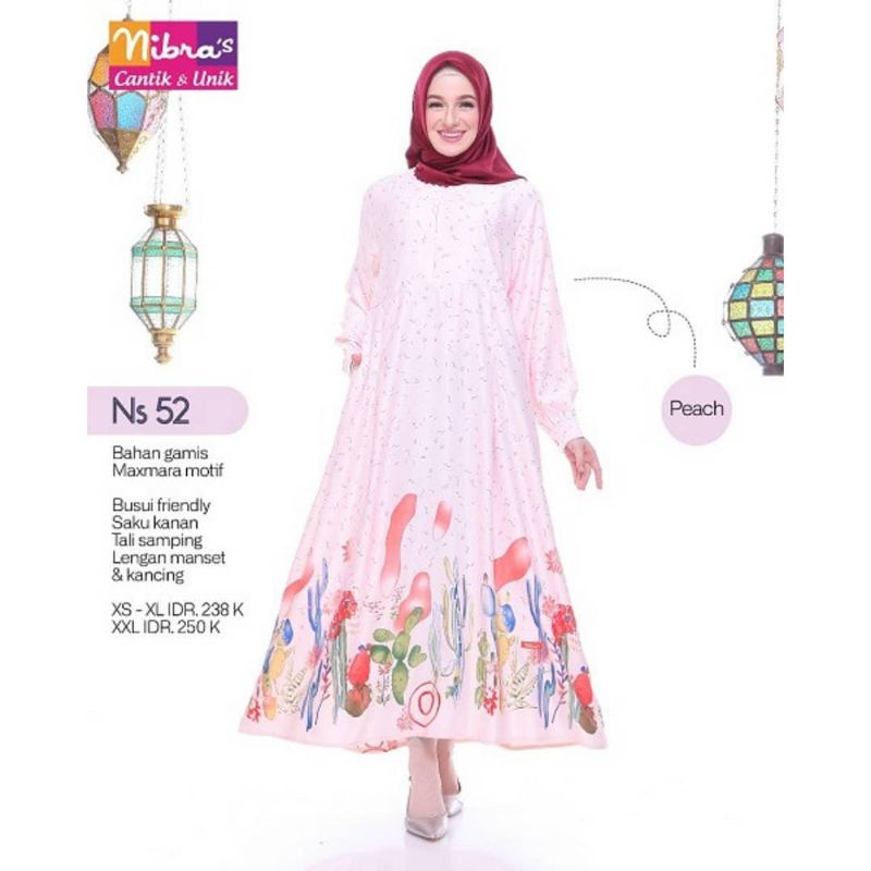 Gamis Dress Nibras Ns 052 Maxmara Motif