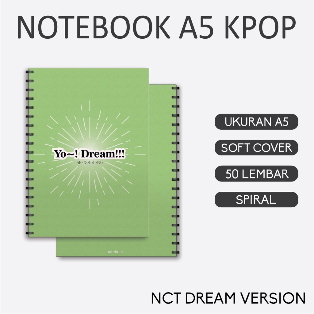 

NOTEBOOK A5 KPOP NCT DREAM EXO BLACKPINK BTS ( ONLY TEXT DESIGN )