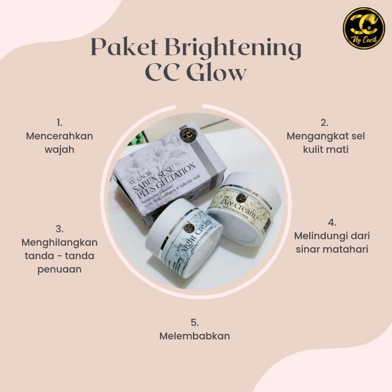 CC glow nyonya cacik/Skincare sepaket/nyonya cacik/paket flek/platinum series/paket acne