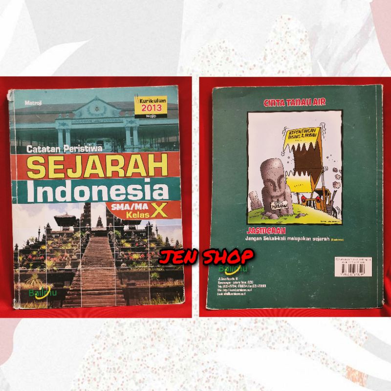 [SECONDHAND] Buku Pelajaran Bekas Murah CATATAN PERISTIWA SEJARAH INDONESIA KELAS X PROGRAM WAJIB Pe