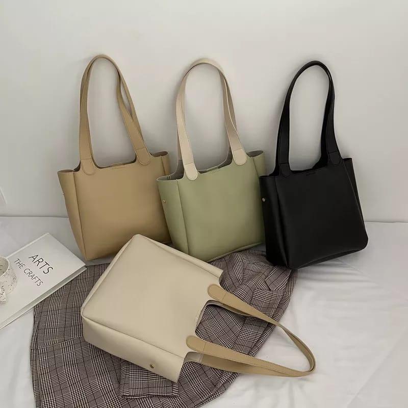 JENIA BAG - Tas Tote Bag Wanita Korea Style / Tas Bahu Wanita JENIA + Pouch