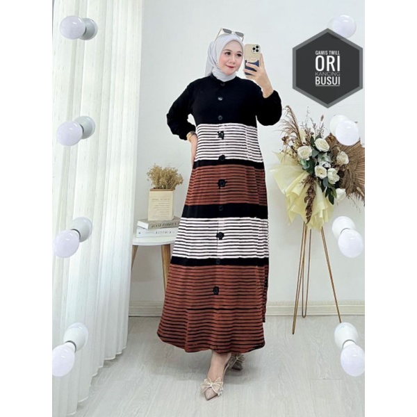 Gamis Twil Ori Gamis Busui Friendly Kancing Depan Model Tanpa Rempel Fulp Kancing Gamis Wanita Terba