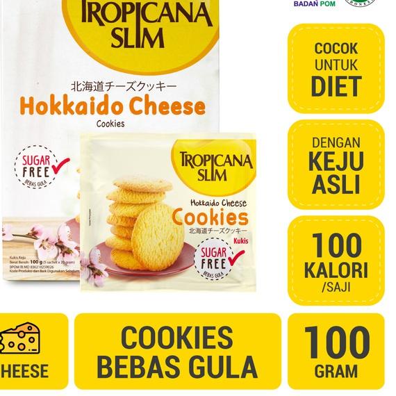 

FIA565 Tropicana Slim Hokkaido Cheese Cookies (5 Sch) - Snack Bebas Gula, 100 Kalori |