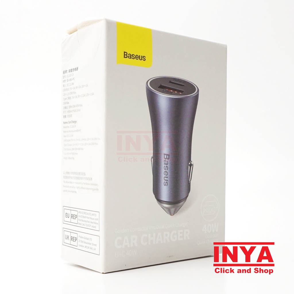 CHARGER MOBIL BASEUS CAR CHARGER 40W DUAL PORT QUICK CHARGE CCJDZ-CX