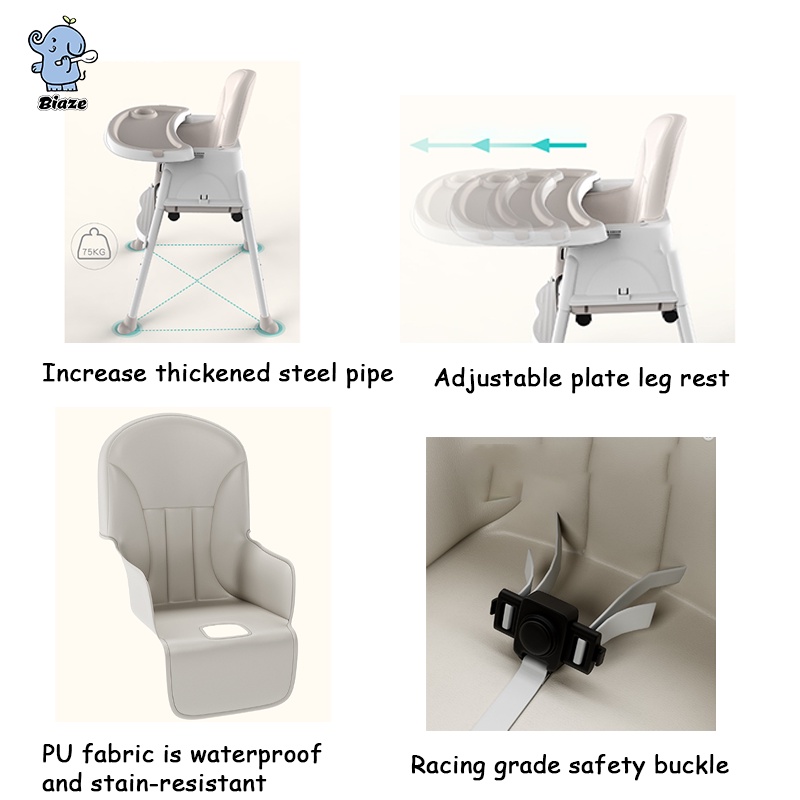 Biaze baby My Chair Baby Booster &amp; High Chair : 6 Growing Stages KURSI MAKAN FUN BPA Free