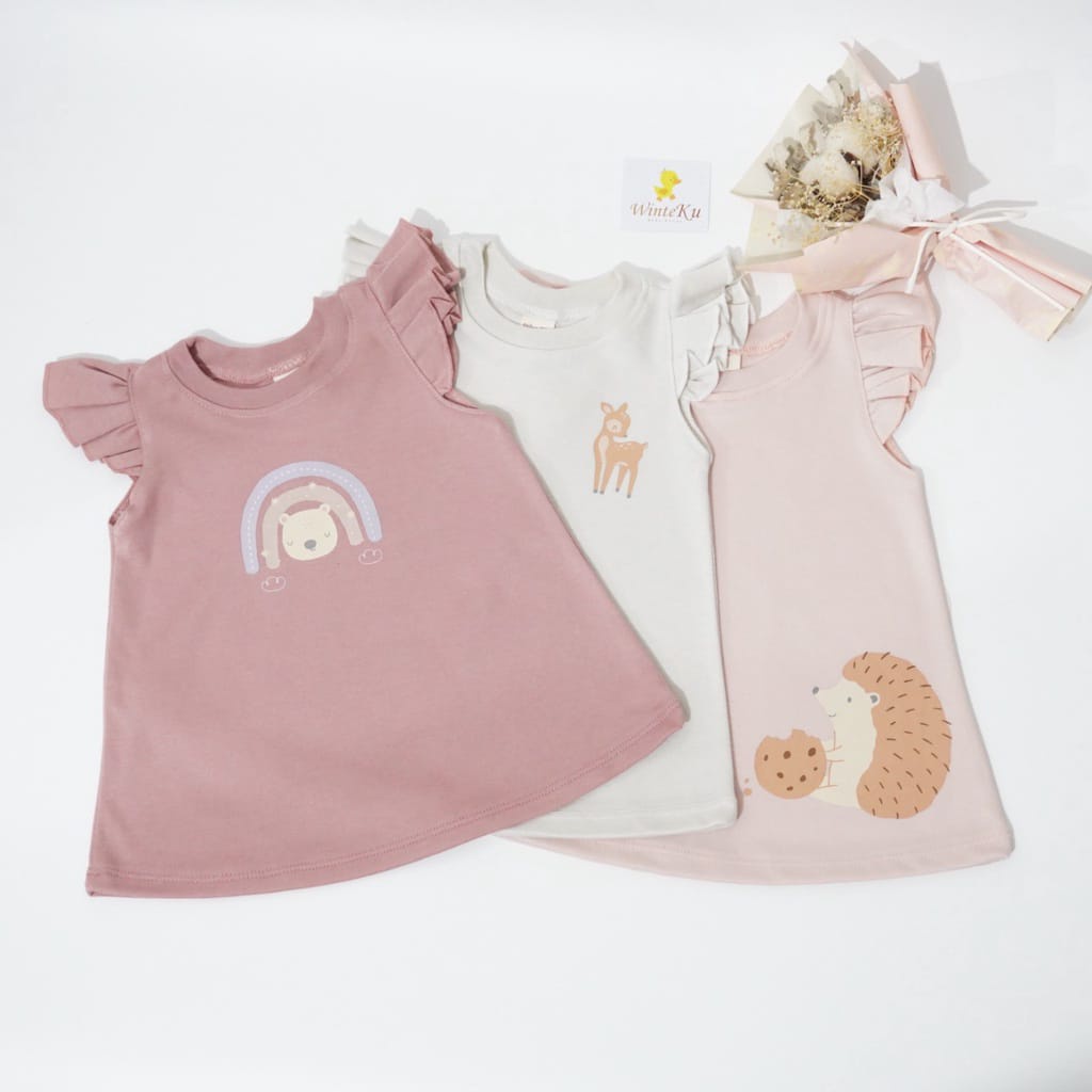 3 Pcs Dress Bayi WinteKu Baby Girl S M L (6 Bulan - 4 Tahun)