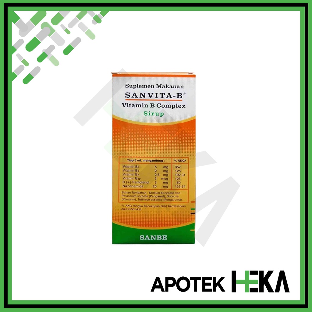 Sanvita B Syrup Botol 120 ml - Vitamin B Complex Sirup Vitamin Anak (SEMARANG)