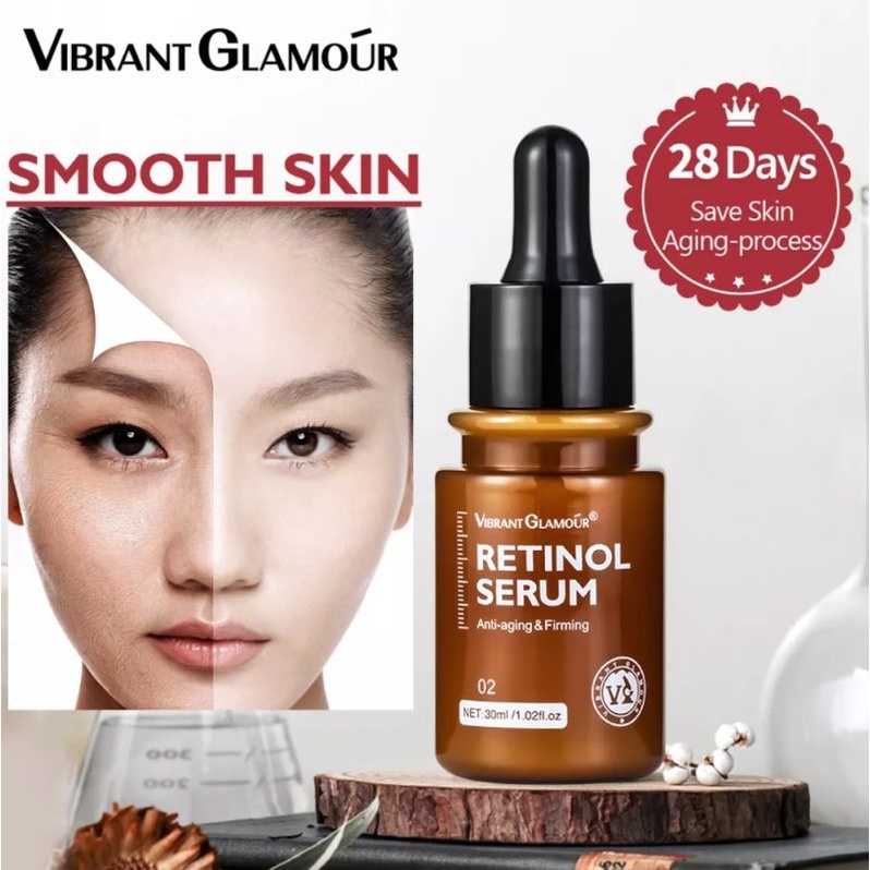 Vibrant Glamour Retinol dan Vitamin C Serum-Retinol Untuk Anti Penuaan dan Kerut/Vitamin C Untuk Pemutih Mencerahkan Flek Hitam