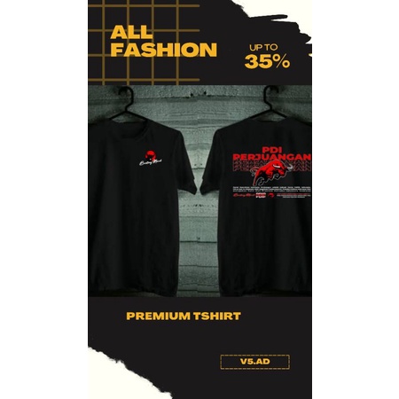 kaos partai pdi perjuangan banteng merah kaos distro - V5.AD