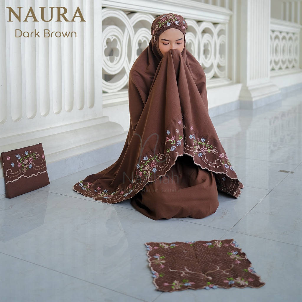 Mukena Dewasa Kain Katun Bordir Naura by Nazihah | Ibadah Nyaman dan Elegan [COD]