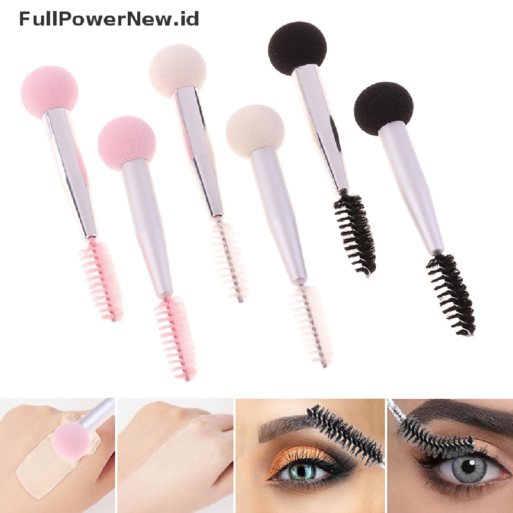 Power Eyelash Brush Double Ended Professional Alat Sikat Kepala Spons Make Up Alis ID