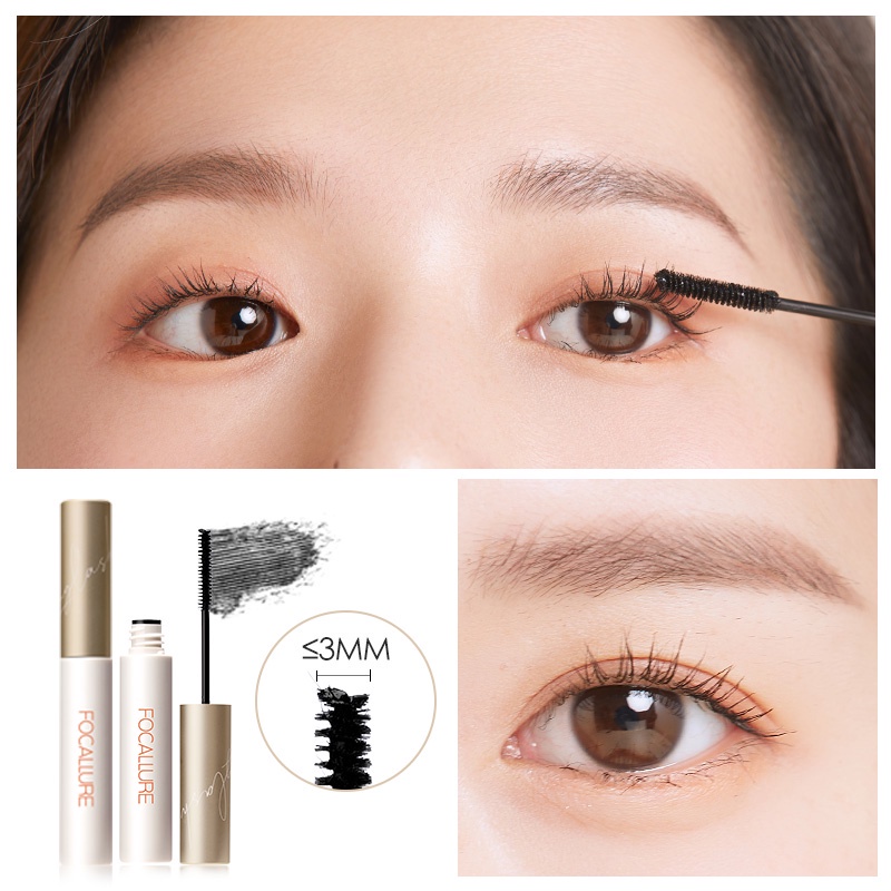 FOCALLURE 3PCS Eye Makeup Set Waterproof Eyebrow Cream Long-lasting Eyeliner Curlying Mascara Beauty Sets