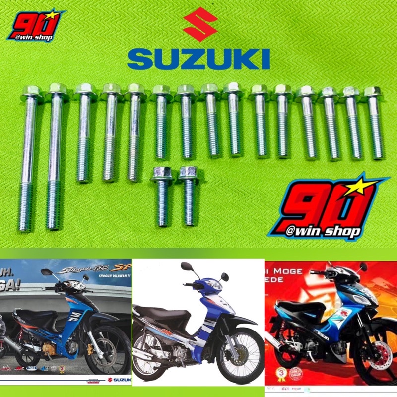 1set baut blok mesin kanan kiri kopling magnet shogun 125 r old 125 sp arashi