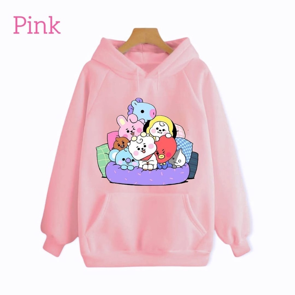 Hzl_outfit Hoodie Sweater Hoodie Anak Team BT21/ Sweater Anak Anak