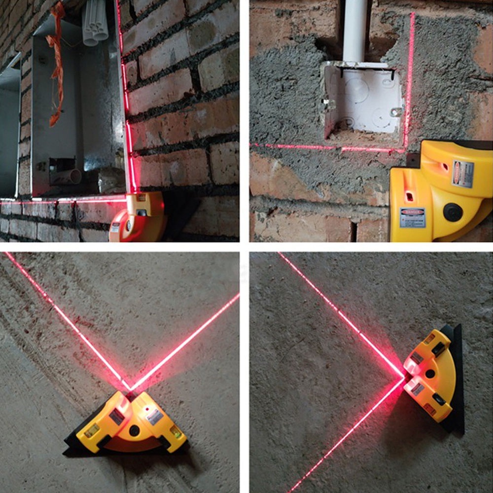 Laser Level Line Lantai Keramik Dinding Alat Ukur Sudut Siku Waterpass 90 Derajat Vertikal - Waterpass Laser Siku 90 Derajat Alat Pengukur Sudut Siku Kelurusan Lantai Laser Siku
