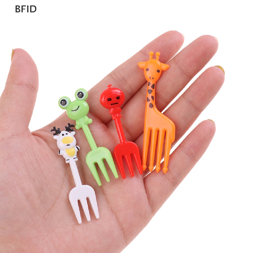 [BFID] 8per10/24pcs Garpu Buah Mini Untuk Anak Tusuk Gigi Lunch Party Pick Dessert Fork [ID]