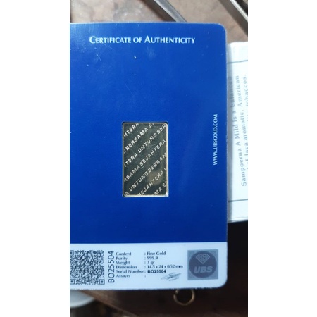 Logam Mulia UBS 3GRAM kadar 999,9