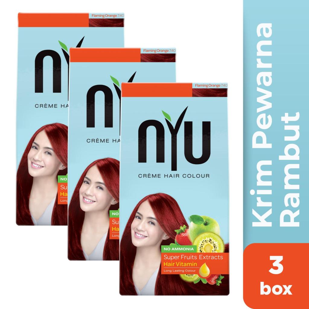 NYU Creme Hair Colour Flaming Orange x3 - Pewarna Rambut Panjang/Long Hair