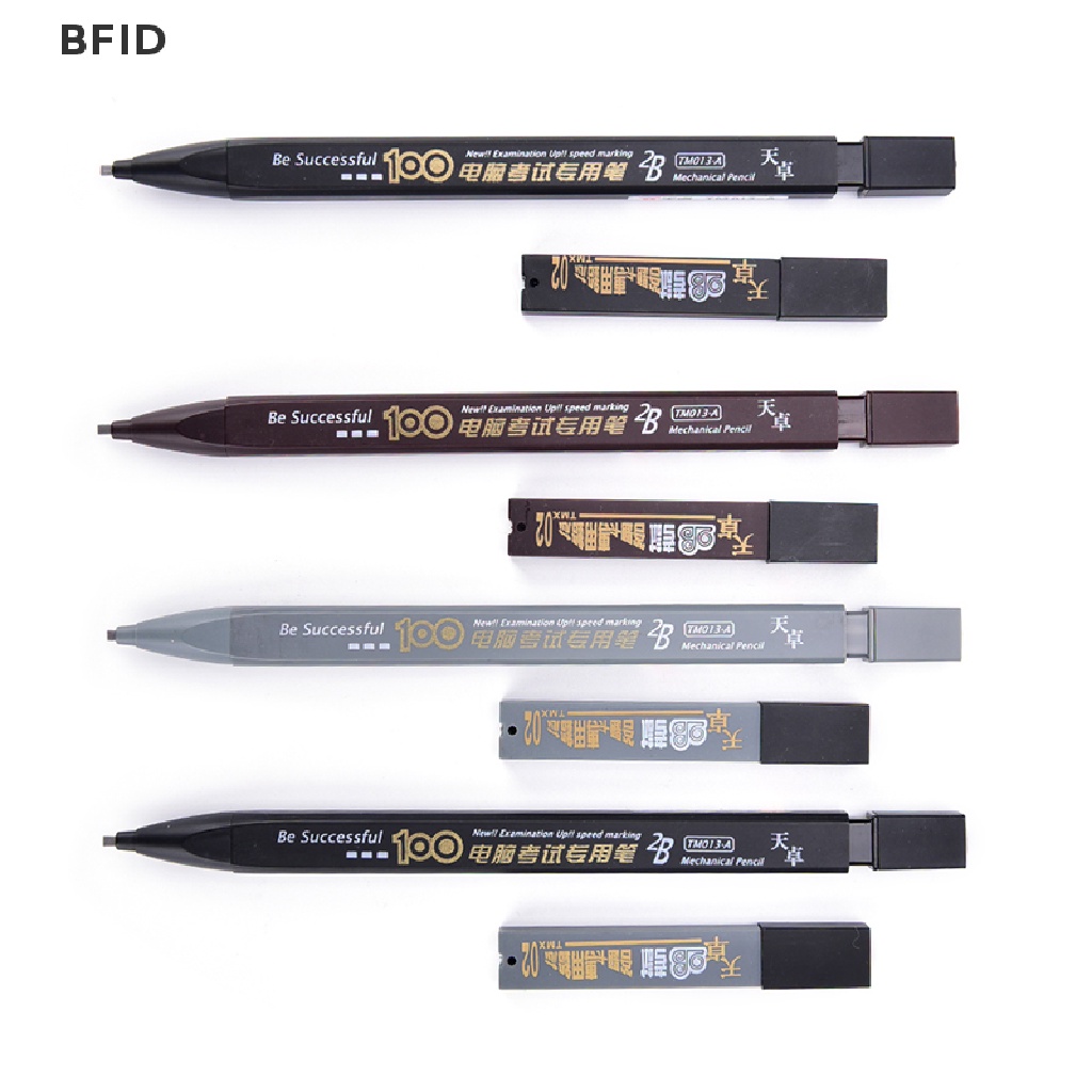 [BFID] 2b Black Lead Holder Ujian Pensil Mekanik Dengan Isi Ulang Timah Set Perlengkapan Kantor [ID]