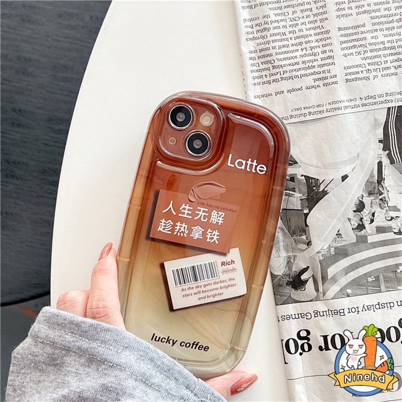 IPHONE Casing Kompatibel Untuk Iphone14 13 12 11 Pro Max X Xr Xs Max8 7 6 6s Plus SE Fashion Jelly Bening Case Label Kopi Casing Ponsel Airbag Bumper Shockproof Soft Case Cover Pelindung